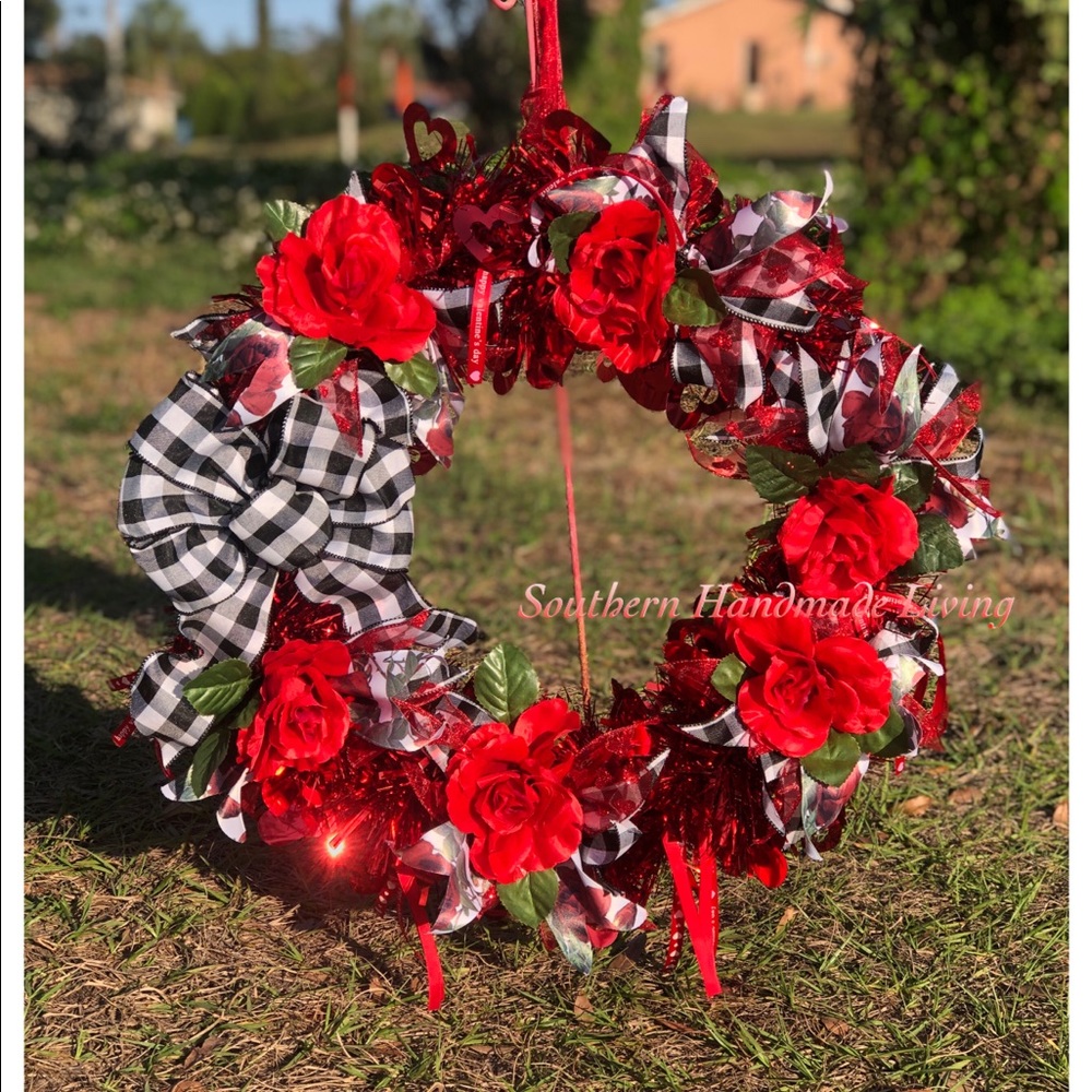 Valentines rose wreath
